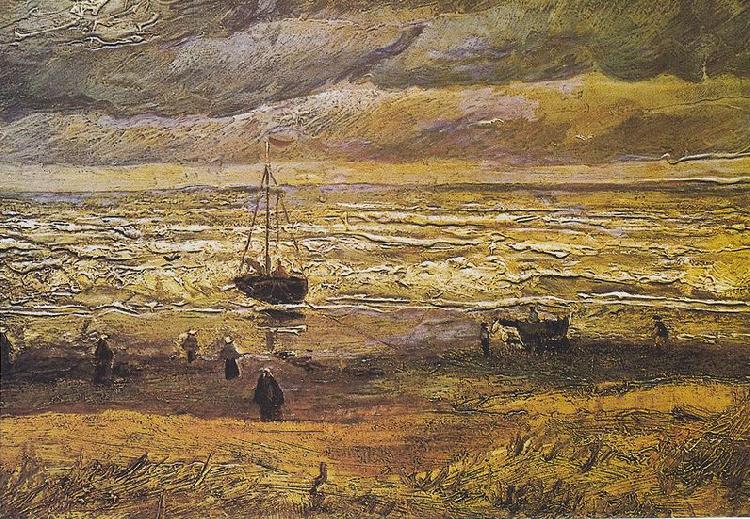 Vincent Van Gogh Scheveningen beach in stormy weather oil painting image